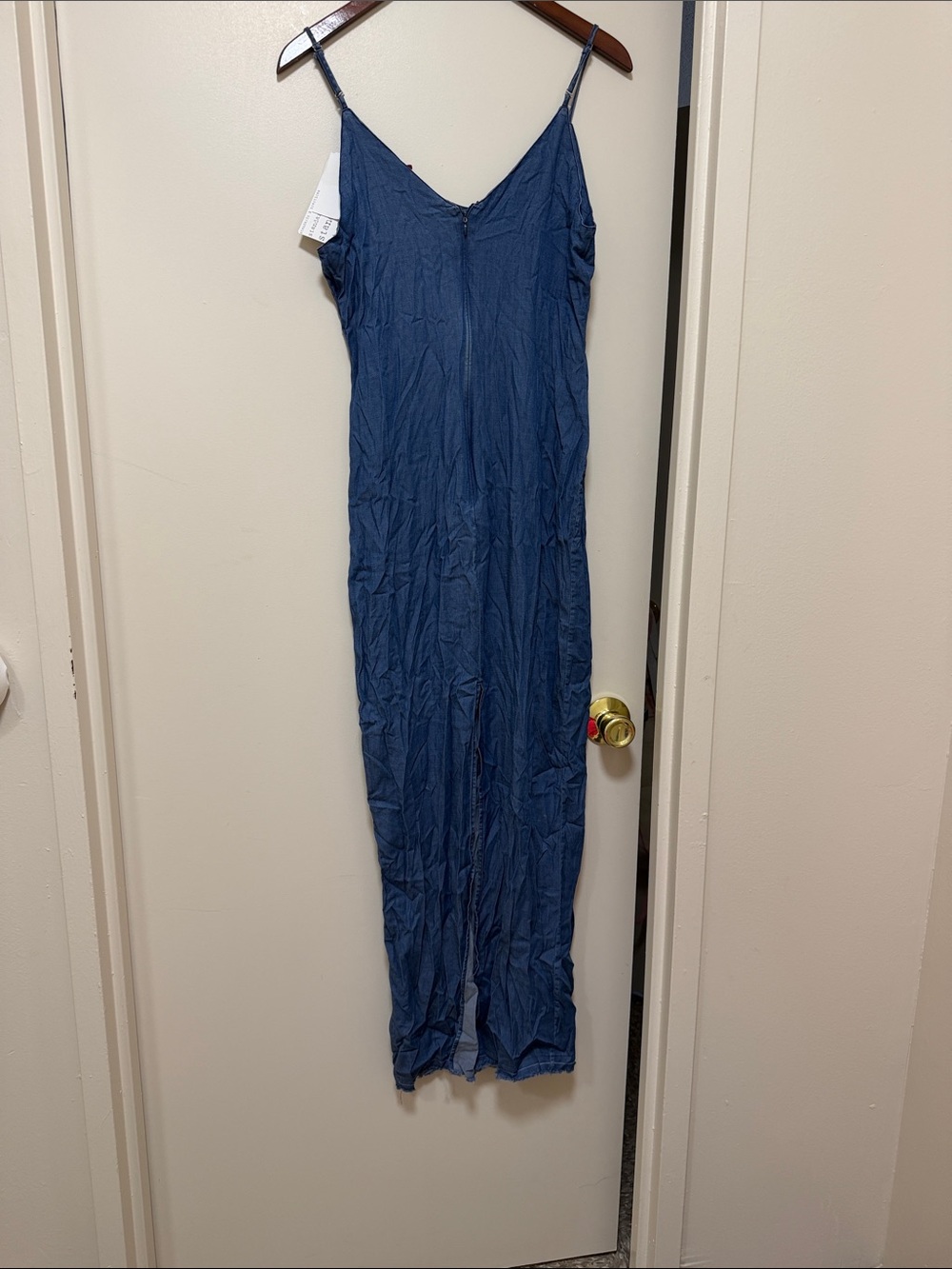 Blue Maxi Dress with Spaghetti Straps - Picture 6 of 6
